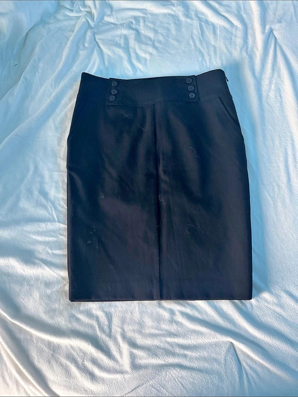 bebe Black Button-Back Pencil Skirt Black Size 8